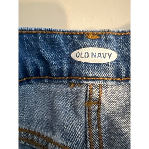 Old Navy Sz 14 Raw Hem Cut Off Jean Mini Skirt 100% Cotton Medium Wash - Picture 7 of 8